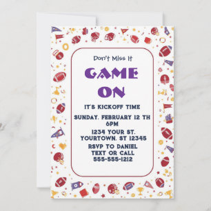Invitación editable para fiesta de fútbol american