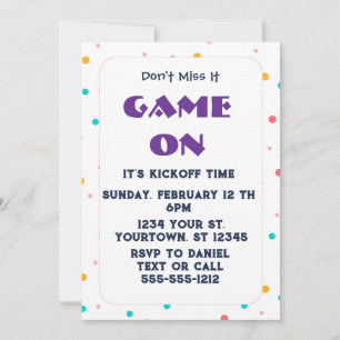 Invitación editable para fiesta de fútbol american