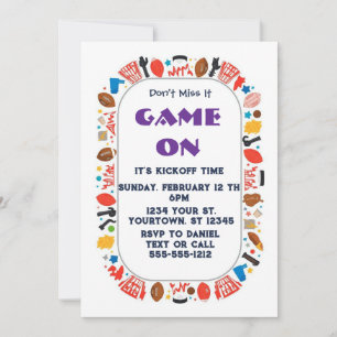 Invitación editable para fiesta de fútbol american