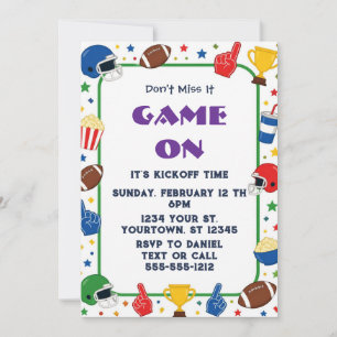 Invitación editable para fiesta de fútbol american