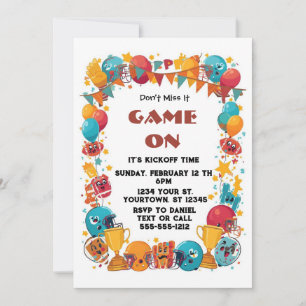 Invitación editable para fiesta de fútbol american