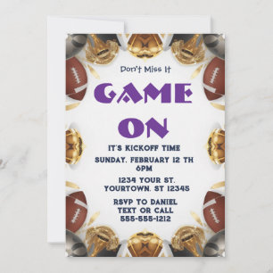 Invitación editable para fiesta de fútbol en vivo 