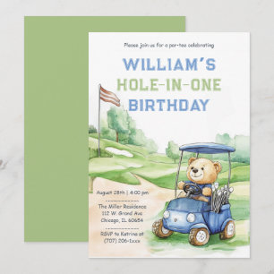 Invitación Editable para Fiesta de Golf para Niños