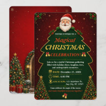 Invitación editable para fiesta de Navidad alegre
