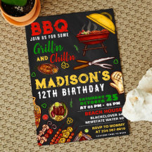 Invitación editable para fiesta de parrilla y rela