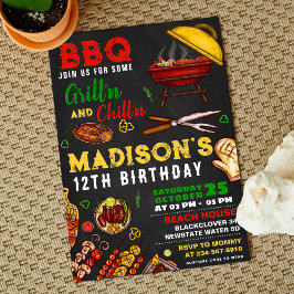 Invitación editable para fiesta de parrilla y rela