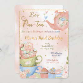 Invitación editable para fiesta de té