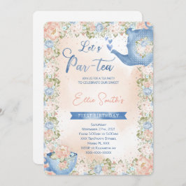 Invitación editable para fiesta de té