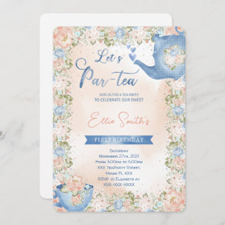 Invitación editable para fiesta de té