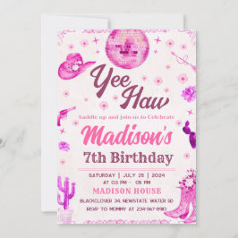 Invitación editable para fiesta de vaquera disco