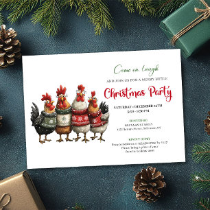 Invitación editable para fiesta navideña de gallin