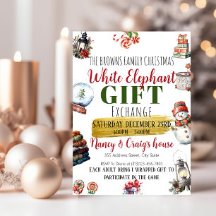 Invitación editable para intercambio de regalos de