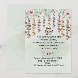 Invitación editable para la ceremonia de Mehndi