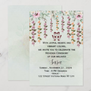 Invitación editable para la ceremonia de Mehndi