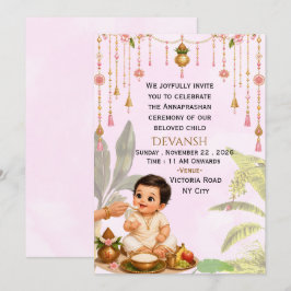 Invitación editable para la ceremonia del arroz in