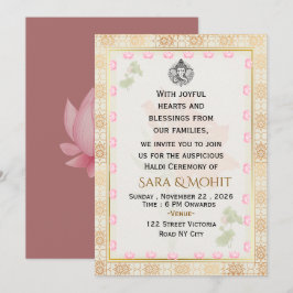 Invitación editable para la ceremonia Haldi de bod
