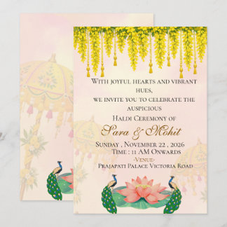 Invitación editable para la ceremonia Haldi de bod