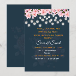 Invitación editable para la noche de Sangeet de la