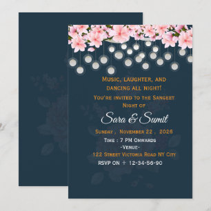 Invitación editable para la noche de Sangeet de la
