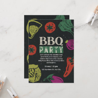 Invitación editable para noche de juegos de barbac