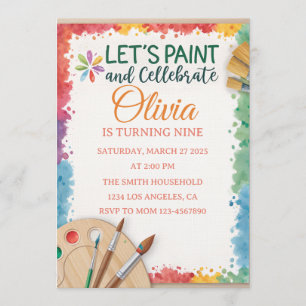 Invitación Editable Pintemos y Celebremos