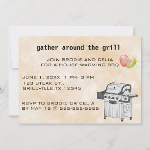 Invitación Editable Reunirse alrededor de la parrilla BBQ