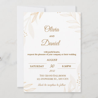 Invitación Editable Romantic Wedding Invitation 