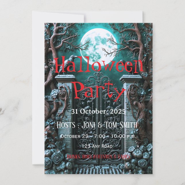 Invitación Editable Spooky Template (Anverso)