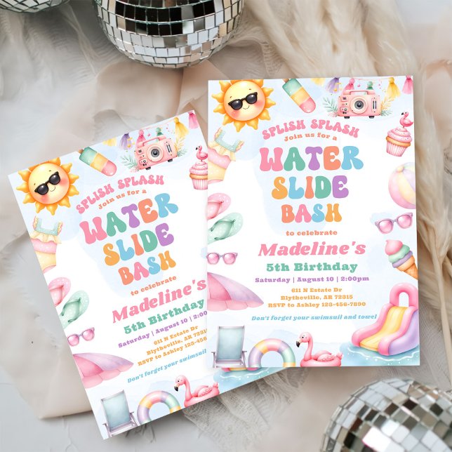 Invitación Editable Summer Water Slide Bash Birthday Party  (Subido por el creador)