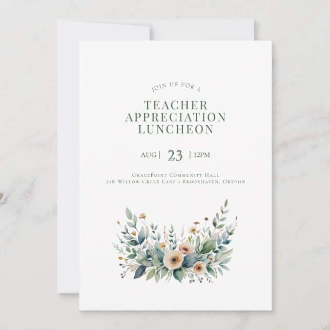 Invitación Editable Teacher Event Invitation – Appreciation o (Anverso)