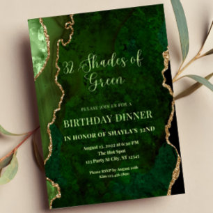 Invitación editable Tonos de Verde Verde y Dorado
