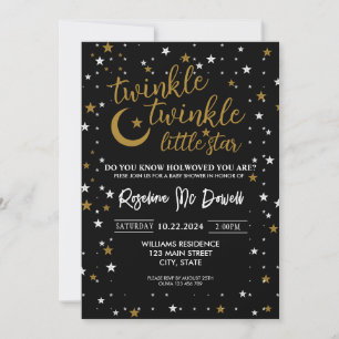 Invitación EDITABLE Twinkle Twinkle Little Star, Shower de Ni