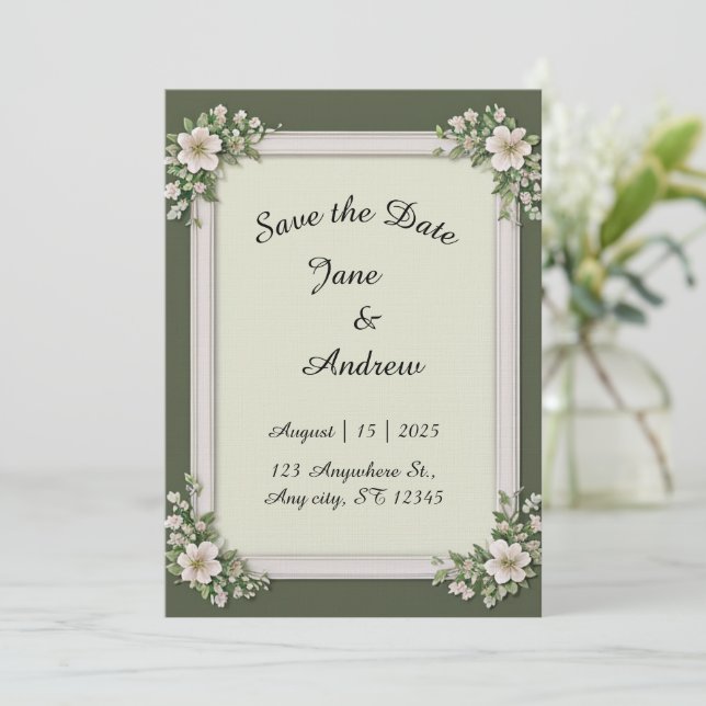 Invitación Editable wedding  (Anverso de pie)