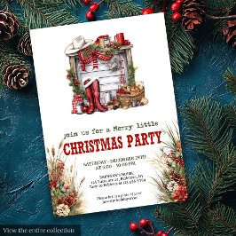Invitación Editable Wild West Holiday Party Invitation