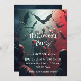 Invitación Editable Zombie Halloween Party Invitation| Spooky