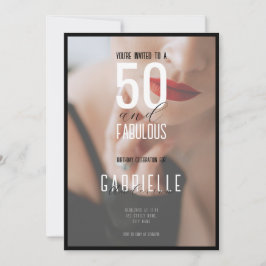 Invitación Editorial 50 y fabuloso cumpleaños con foto comple
