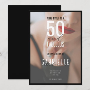 Invitación Editorial 50 y fabuloso cumpleaños con foto comple