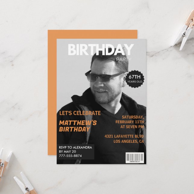 Invitación Editorial 67º cumpleaños de Black and White Magazi (Anverso/Reverso In Situ)