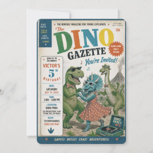 Invitación Editorial Festa Como Un Dinosaurio
