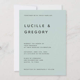 Invitación Editorial Minimalista Moderna en Mayúsculas Verde 