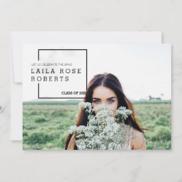 Invitación Editorial moderno | Foto de celebración de graduac