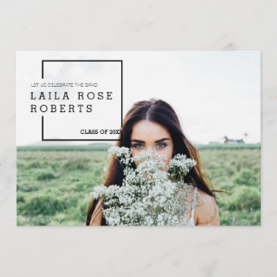 Invitación Editorial moderno   Foto de celebración de graduac