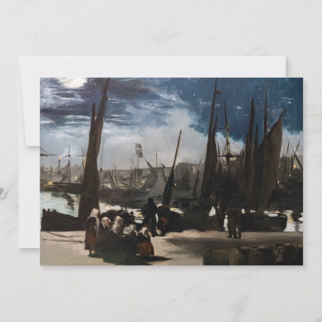 Invitación Edouard Manet - El puerto de Boulogne a la luz de  (Anverso)