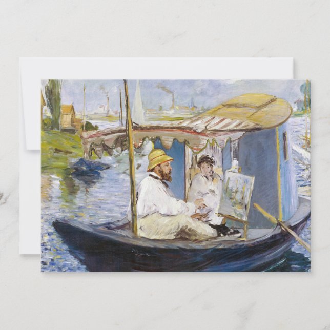 Invitación Edouard Manet - Monet en su barco estudio (Anverso)