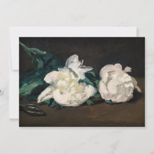 Invitación Edouard Manet - Rama de peonías blancas, Tijeras d