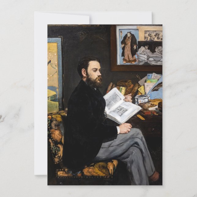 Invitación Edouard Manet - Retrato de Emile Zola (Anverso)