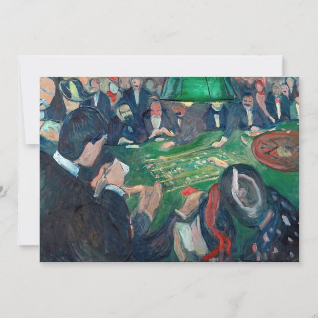 Invitación Edvard Munch - La mesa de la ruleta en Monte Carlo (Anverso)
