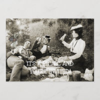EDWARDIAN PERIOD PICNIC FUNNY FLY MAN BELLEZA MUJE