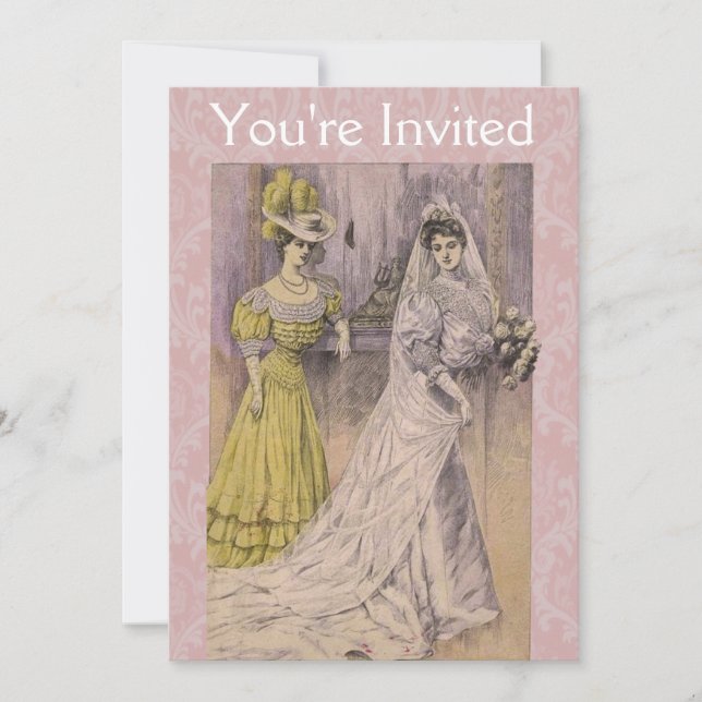 Invitación Edwardian Vintage Bride (Anverso)