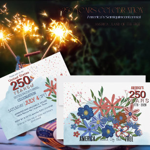 Invitación EE. UU. 250 Años de Aniversario Floral de la Liber